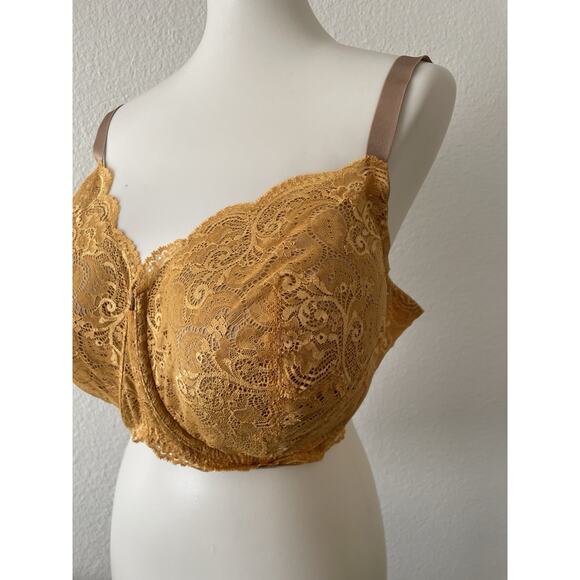 Third Love Bra Lingerie 24/7 Lace Balconette Intimates Yellow Tan - Picture 3 of 12